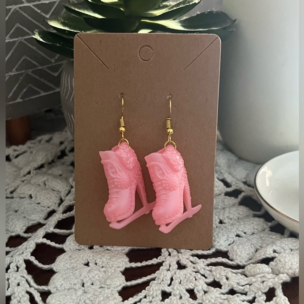 *3 for $20*  Light Pink Ice Skates Barbie Shoe Earrings